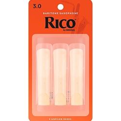 D'Addario RLA0330 Reeds, Rico Bari Sax, #3, 3-Pack